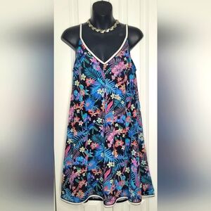 Profile Blush Womens Floral Mesh Swim Cover Up Dress Size S